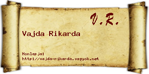 Vajda Rikarda névjegykártya